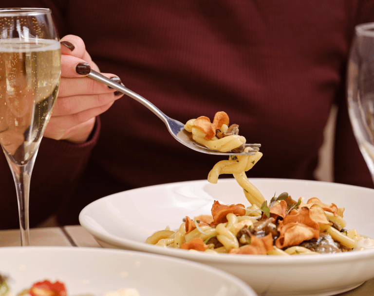 Pasta on a fork