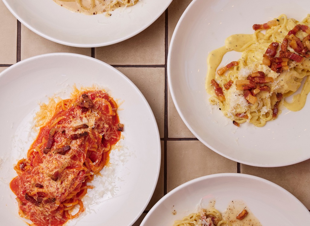 Gourmet pasta dishes served at Alba – a BottomlessBrunch venue offering handcrafted Italian brunch classics